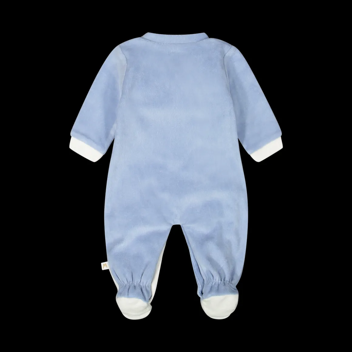 Tutina con piede in ciniglia misto cotone bio per neonato
