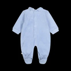 Tutina con piede in ciniglia misto cotone bio per neonato