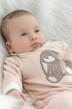 Tutina con piede in ciniglia mano morbida per neonata