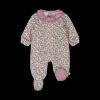 Tutina con piede in felpa elasticizzata misto cotone bio per neonata