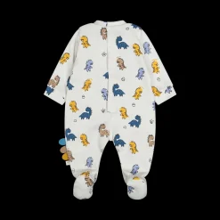 Tutina con piede in felpa elasticizzata misto cotone bio per neonato