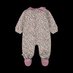 Tutina con piede in felpa elasticizzata misto cotone bio per neonata