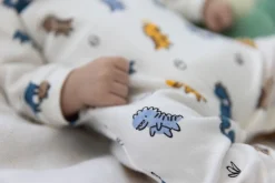 Tutina con piede in felpa elasticizzata misto cotone bio per neonato