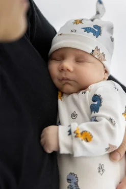 Tutina con piede in felpa elasticizzata misto cotone bio per neonato