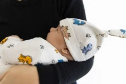Tutina con piede in felpa elasticizzata misto cotone bio per neonato