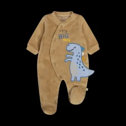 Tutina con piede in morbida ciniglia 100% cotone bio per neonato