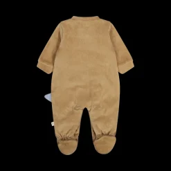Tutina con piede in morbida ciniglia 100% cotone bio per neonato