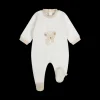 Tutina con piede in stretch interlock misto cotone bio unisex