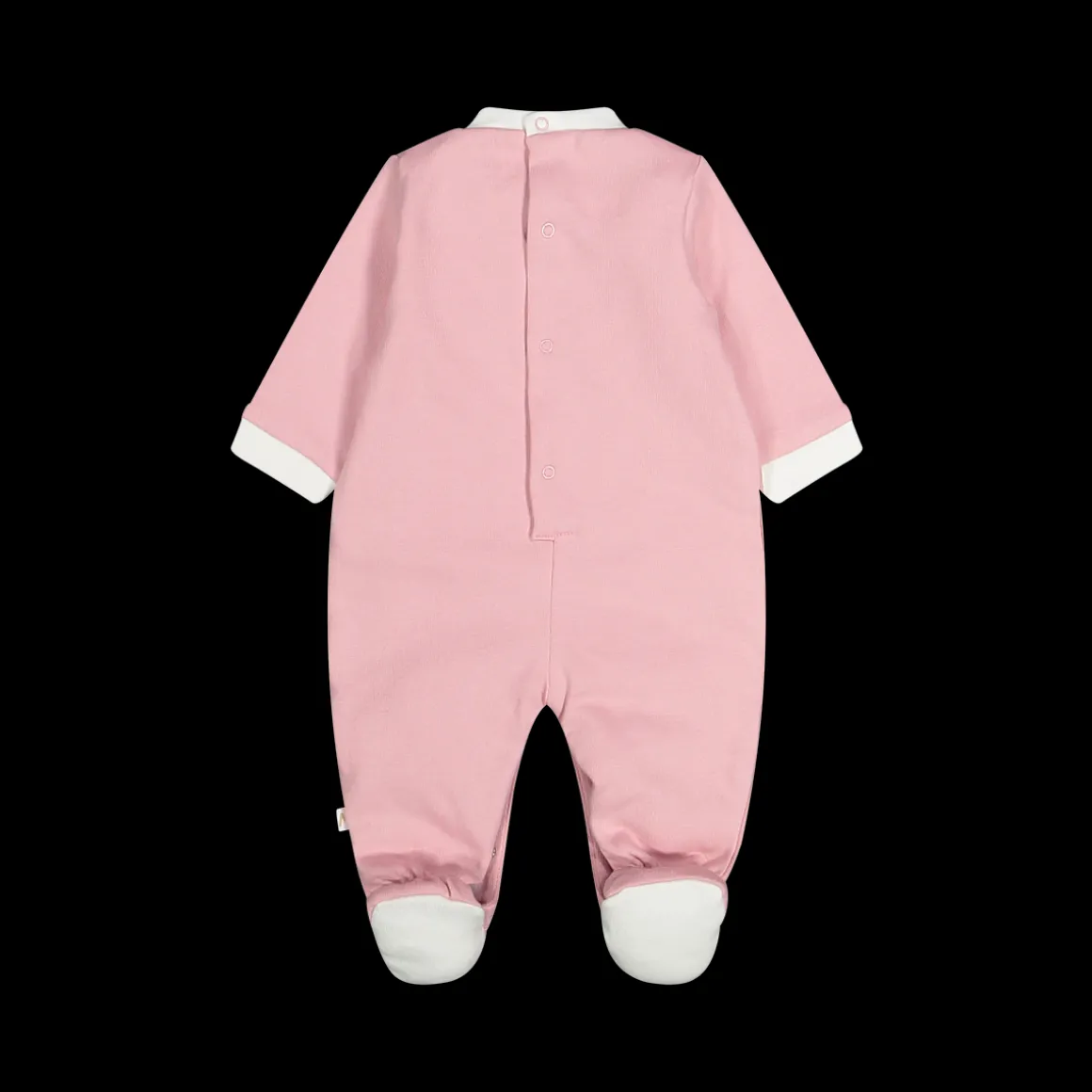 Tutina con piede in stretch interlock misto cotone bio per neonata