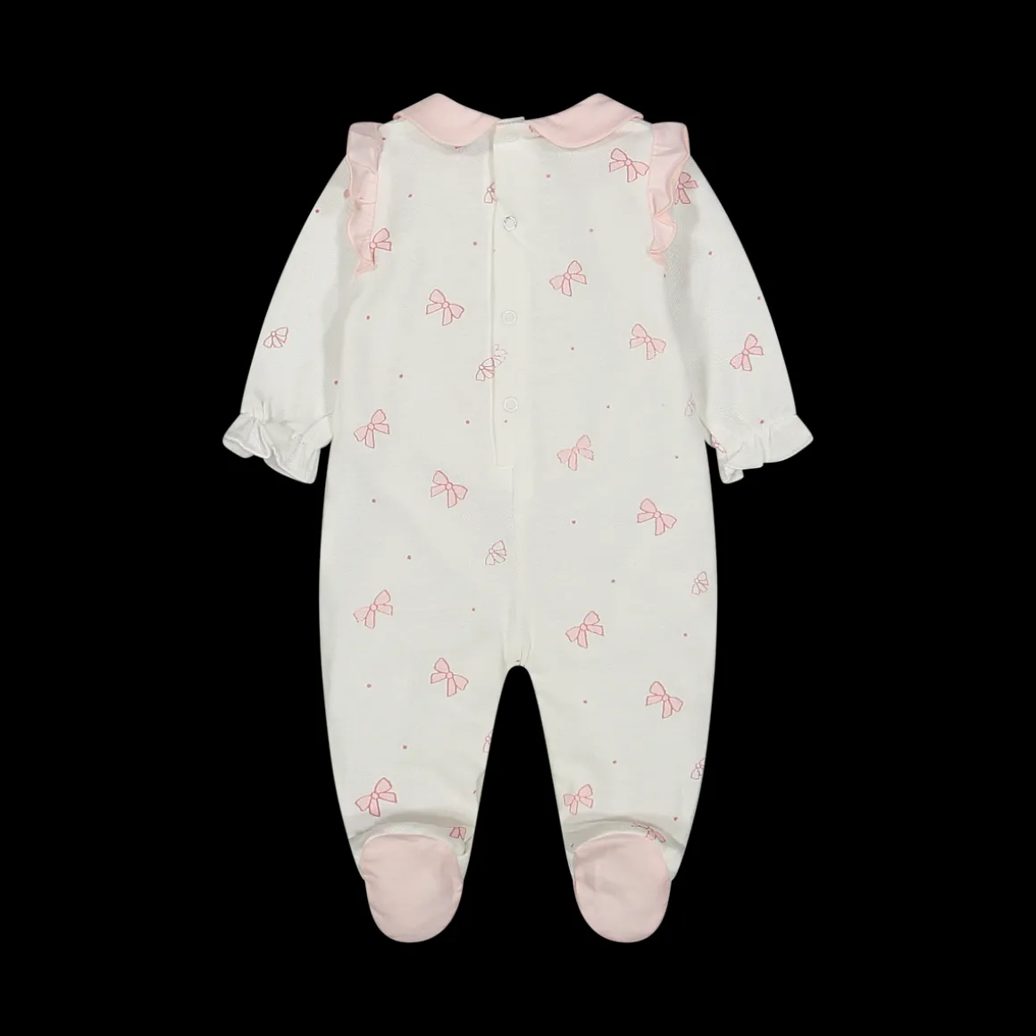 Tutina con stampa fiocchetti da neonata