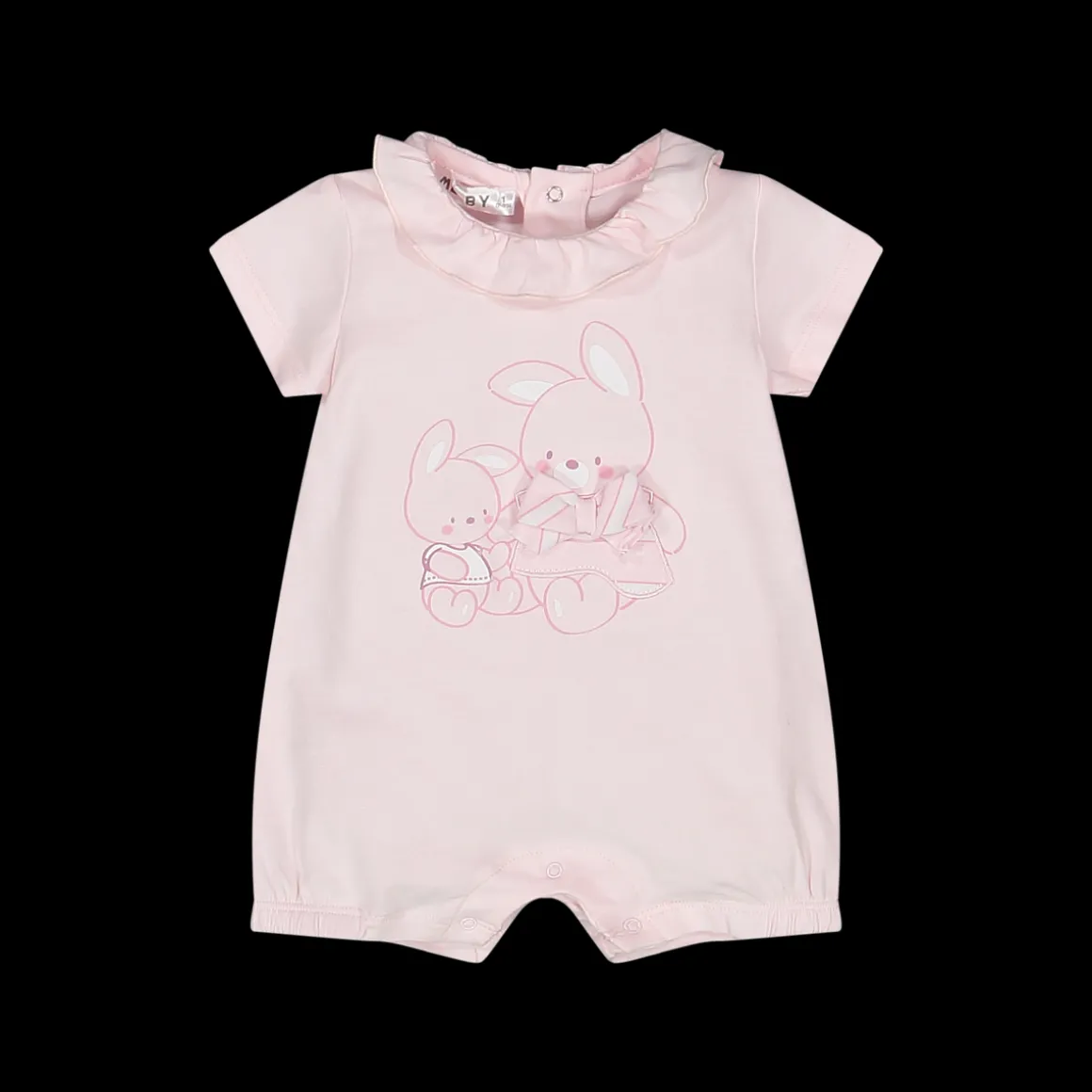 Tutina corta a righe rosa e bianche da neonata
