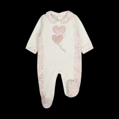 Tutina in ciniglia con cuori da neonata