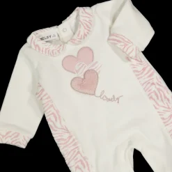 Tutina in ciniglia con cuori da neonata