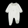 Tutina in ciniglia con dettagli lurex neonata