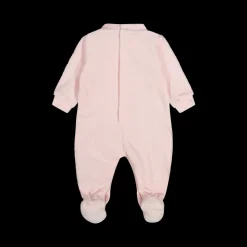 Tutina in ciniglia rosa con orsetto neonata
