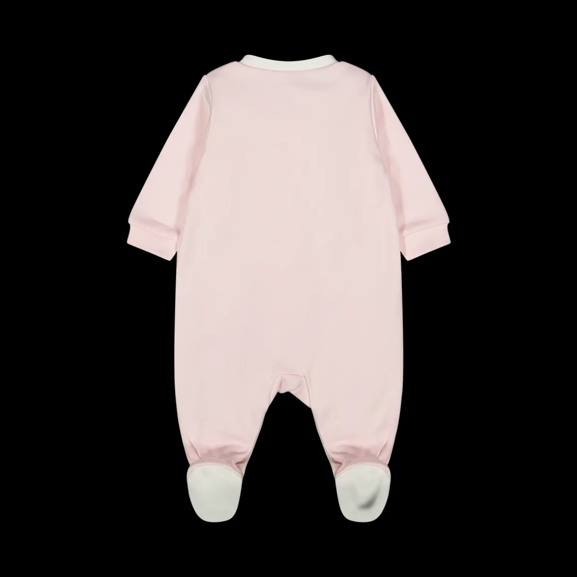 Tutina in jersey bianco e rosa da neonata
