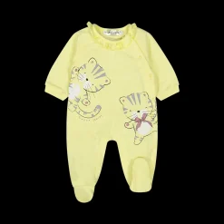 Tutina in jersey con gattini da neonata