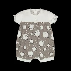 Tutina in jersey con pois da neonata