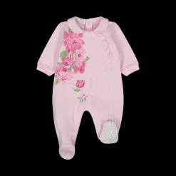 Tutina in jersey stretch con stampa a fiori da neonata