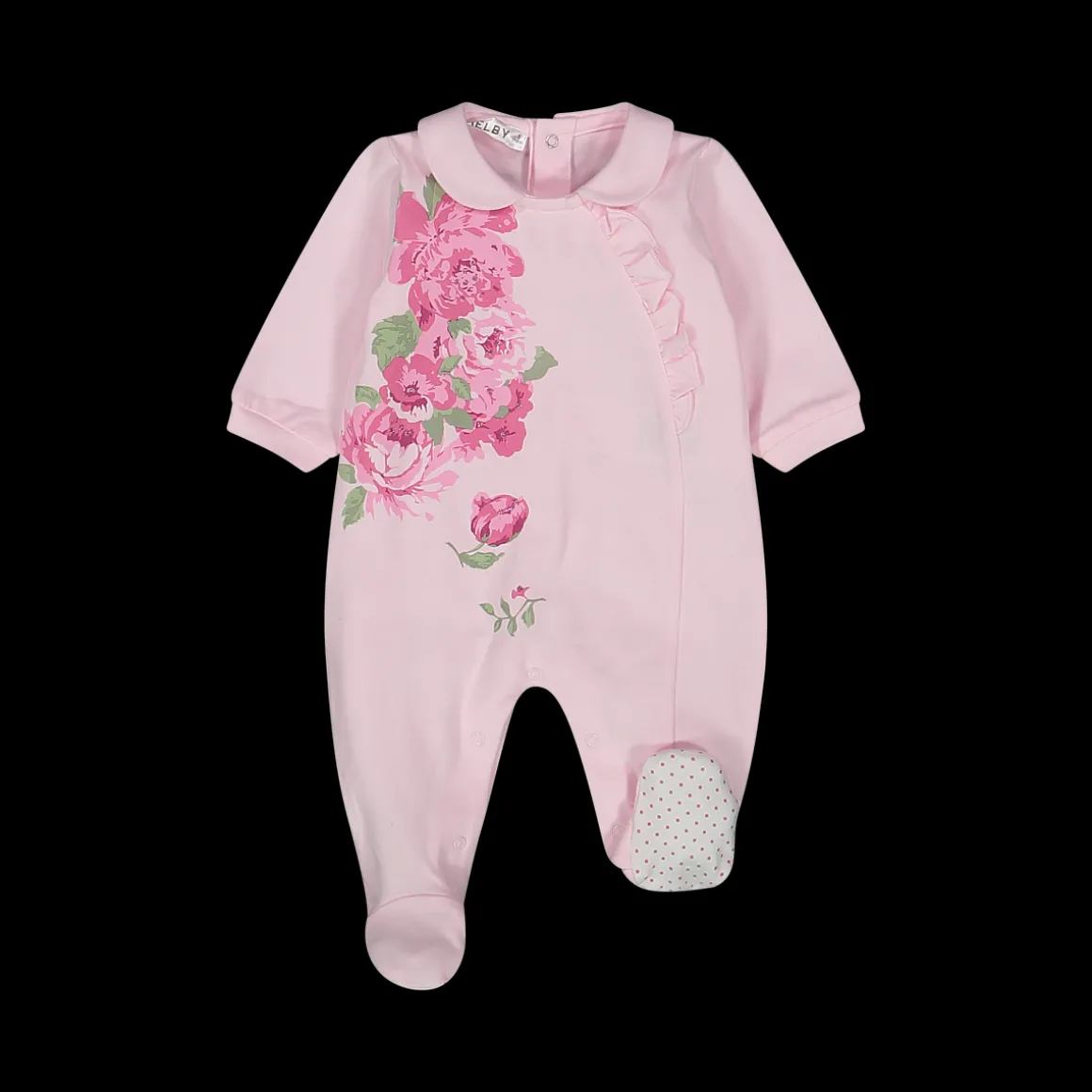 Tutina in jersey stretch con stampa a fiori da neonata