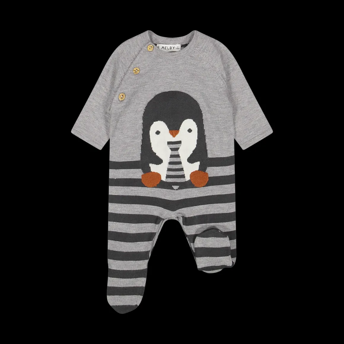 Tutina in tricot neonato con pinguino