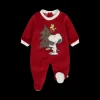 Tutina natalizia unisex con piede in ciniglia