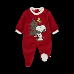 Tutina natalizia unisex con piede in ciniglia