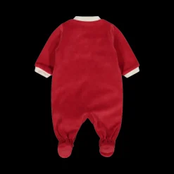 Tutina natalizia unisex in ciniglia con piede