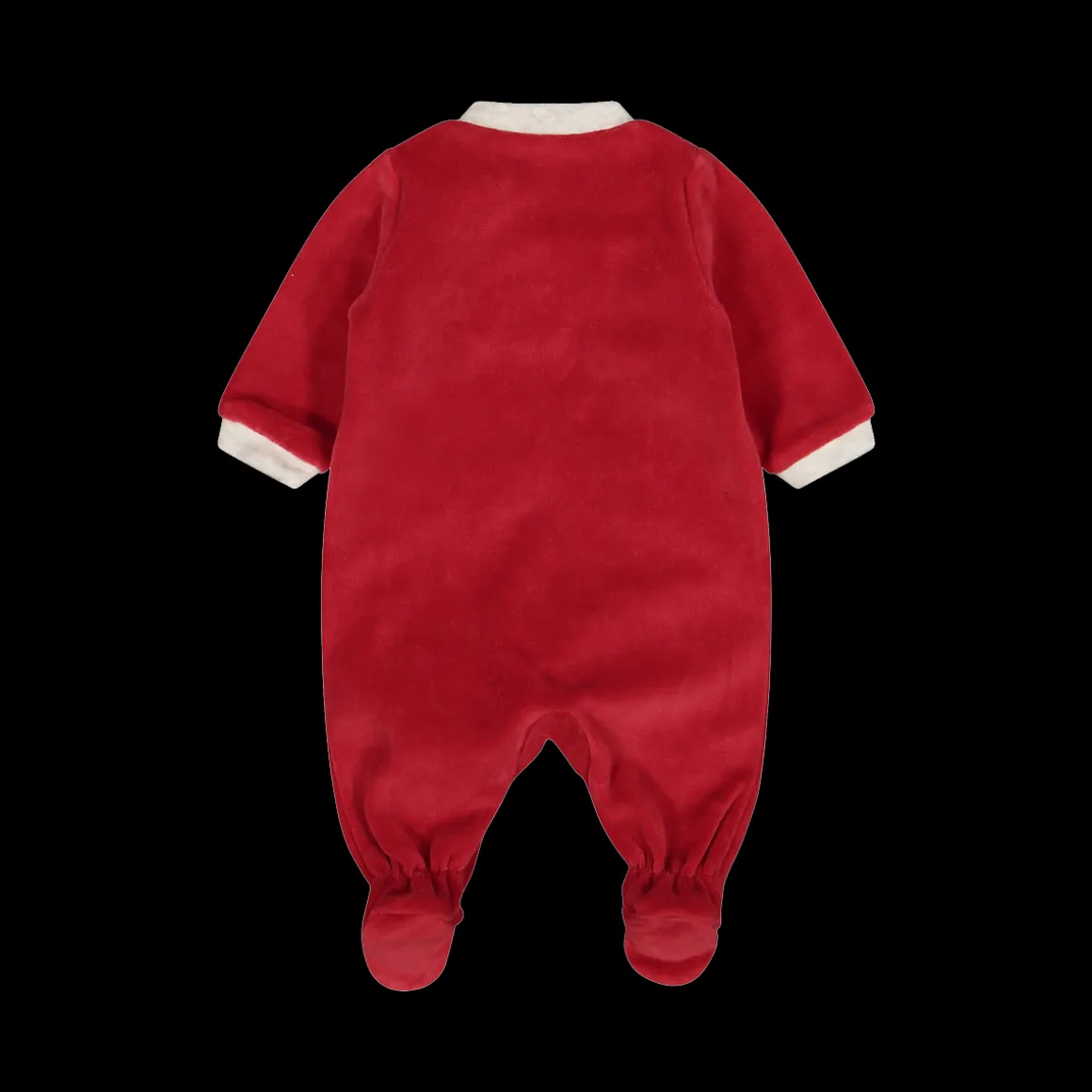 Tutina natalizia unisex in ciniglia con piede