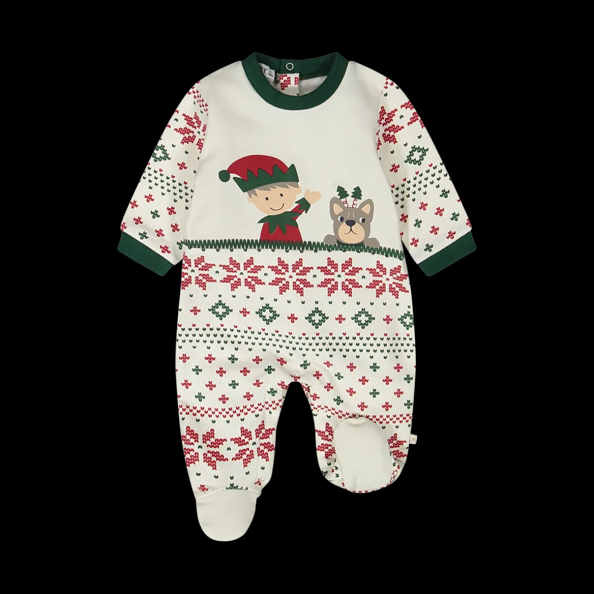 Tutina unisex con piede in felpa misto cotone elasticizzata