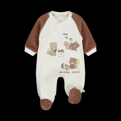 Tutina unisex con piede in interlock elasticizzato