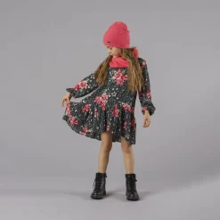 Vestito crepe floreale da bambina