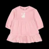 Vestito in ciniglia con balze per neonata