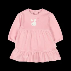 Vestito in ciniglia con balze per neonata