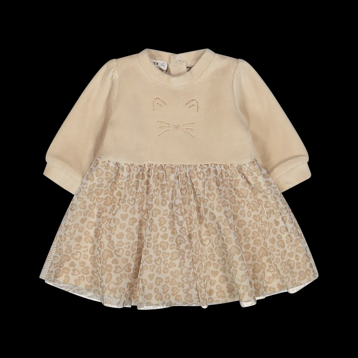 Vestito in ciniglia e tulle per neonata
