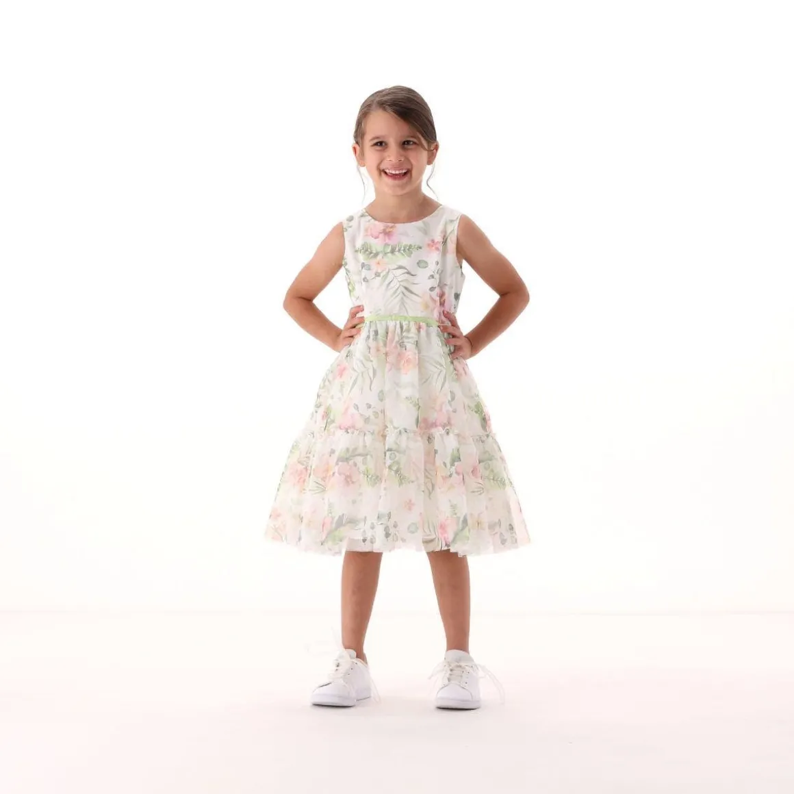 Vestito in tulle stampato per ragazza