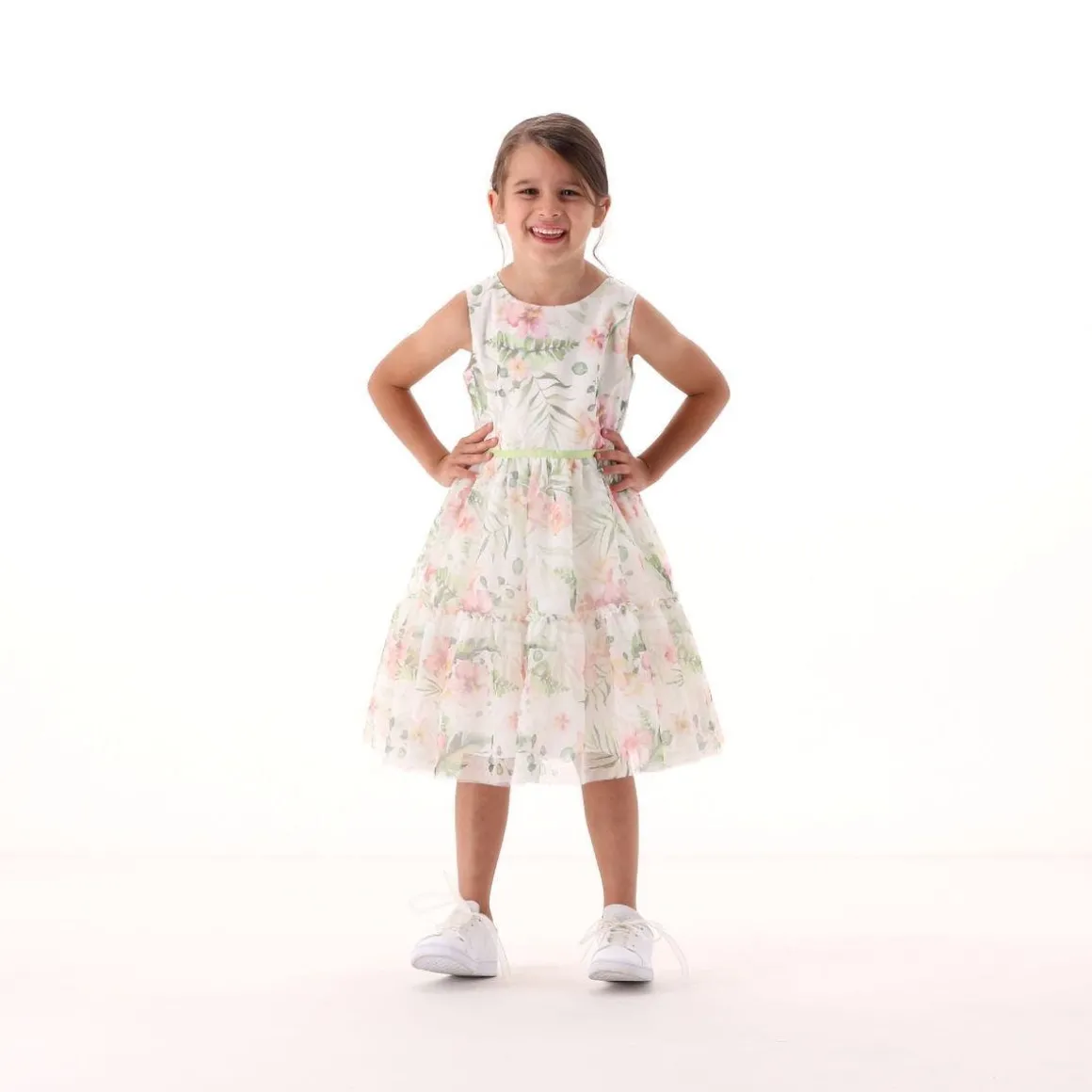 Vestito in tulle stampato per ragazza