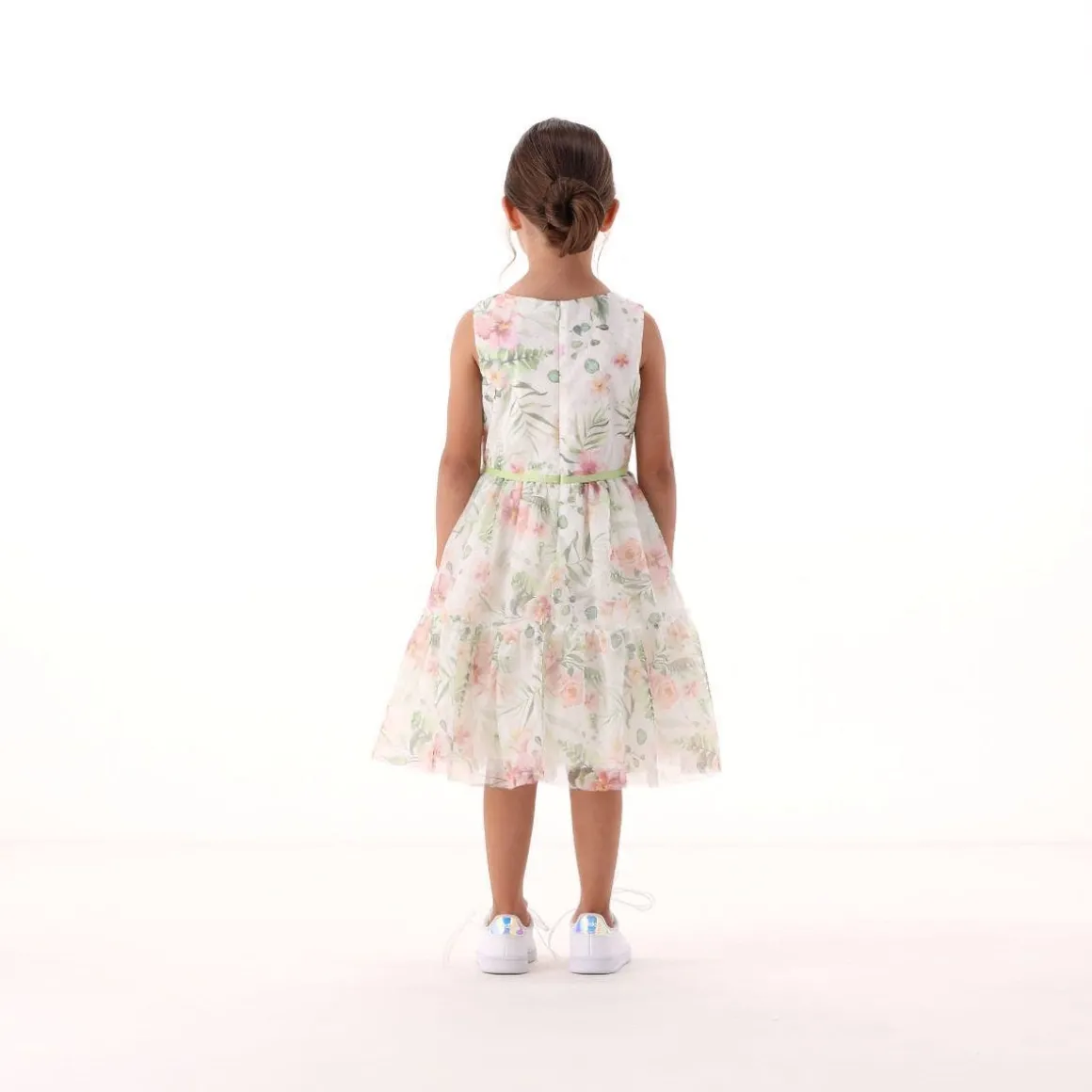 Vestito in tulle stampato per ragazza