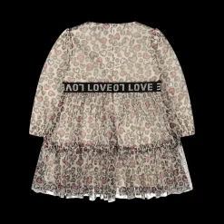 Abito a maniche lunghe in tulle maculato per bambina