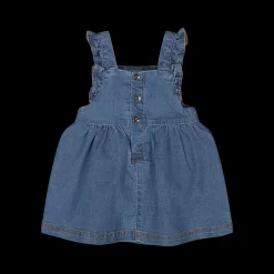 Abito con bretelle in jeans da bambina