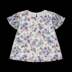 Blusa con maniche plissè da bambina