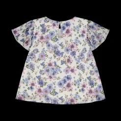 Blusa con maniche plissè da bambina