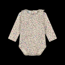 Body a maniche lunghe in cotone bio per neonata