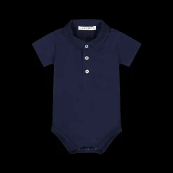 Body in jersey stretch blu per neonato