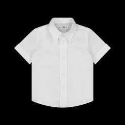 Camicia a manica corta in misto lino da bambino