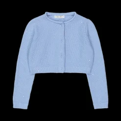 Cardigan da bambina in cotone con paillettes