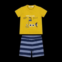 Completino da bambino con pantaloncino rigato