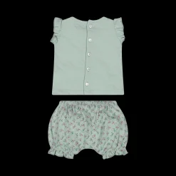 Completino maglia e coulotte in cotone biologico bambina