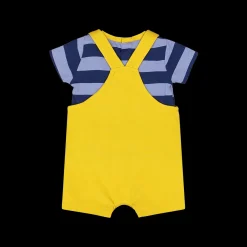 Completino rigato con salopette bambino