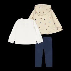 Completo 3 pezzi a pois per neonata